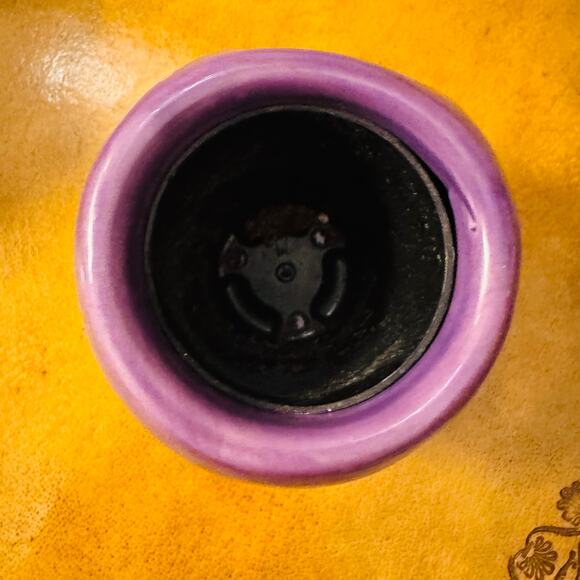 Ceramic Painted Purple Pink Skull Planter Candleholder "Day of the Dead" Collect - Picture 5 of 5